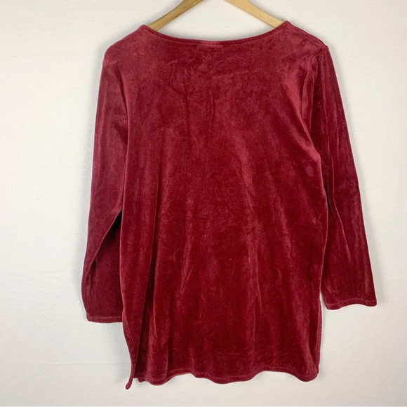 J. Jill PureJill Burgundy Red Velvet Tunic - Picture 2 of 5